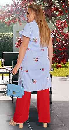 Голубое платье из вискозы с вышивкой Киев