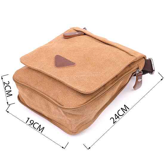 Функціональна чоловіча сумка з текстилю 21268 Vintage Коричнева Київ