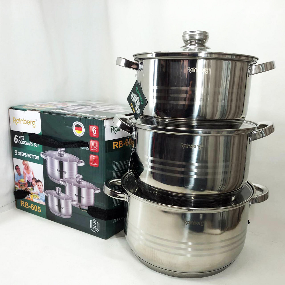 Набір каструль вищої якості Rainberg RB-605 8 шт, Набір каструль для електроплити JS-54 Львів - фото 13