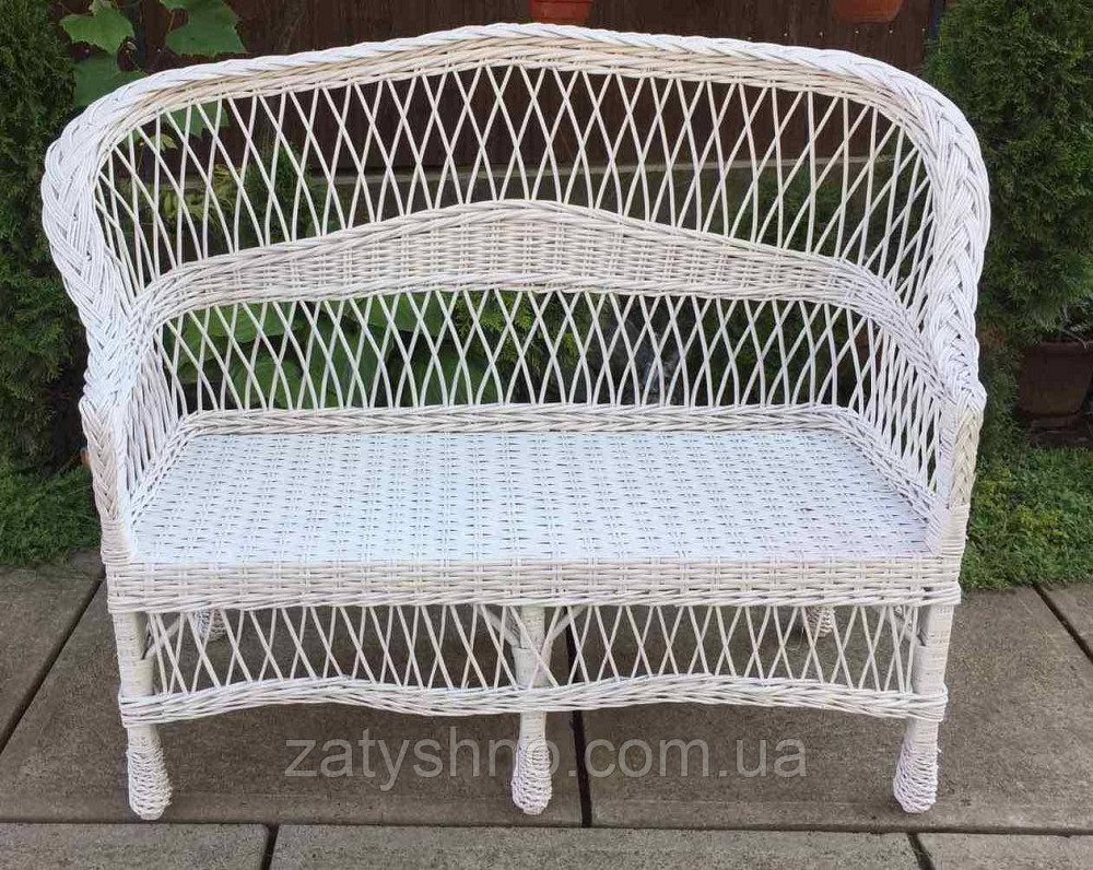 Диван плетений білий з лози Київ - фото 4