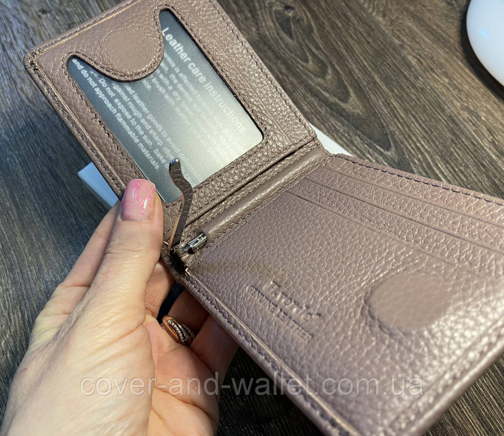 Темно-розовый женский кошелек маленького размера на магнитах Helen Verde Киев - изображение 3