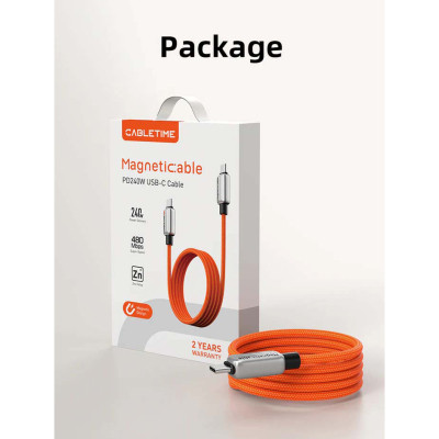 Дата кабель USB-C to USB-C 2.0m PD240W magnetic Cabletime (CA915729) Винница - изображение 9