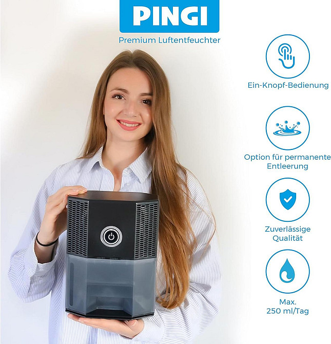 Електричний осушувач повітря PINGI Vida 1S енергозберігаючий портативний світлодіодна підсвітка з Німеччини Дніпро - фото 6