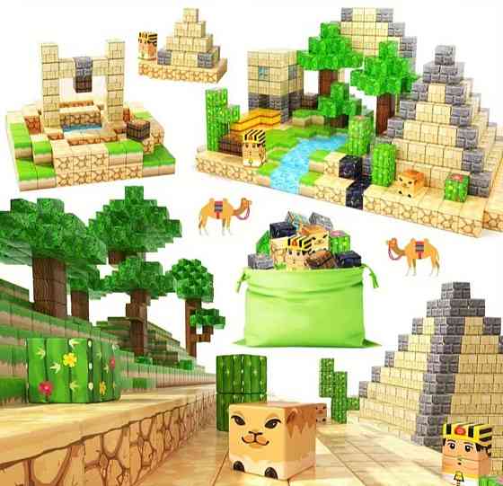 Магнітний конструктор Minecraft 100 блоків – ігровий набір для дітей 6+ | Подарунок для хлопчика Киев