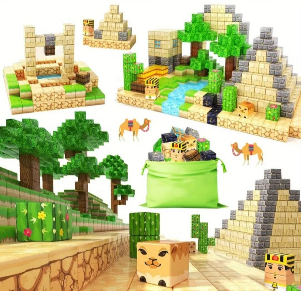 Магнітний конструктор Minecraft 100 блоків – ігровий набір для дітей 6+ | Подарунок для хлопчика Киев - изображение 2