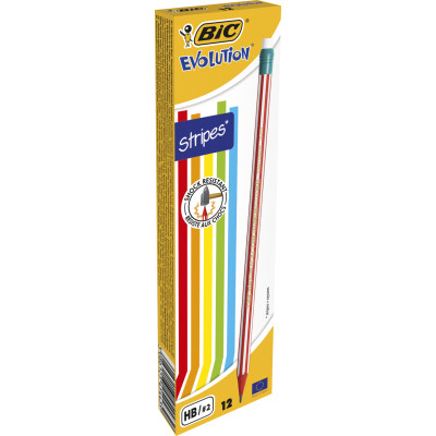 Карандаш графитный Bic Evolution Stripes HB, с ластиком (bc8960342) Винница - изображение 1