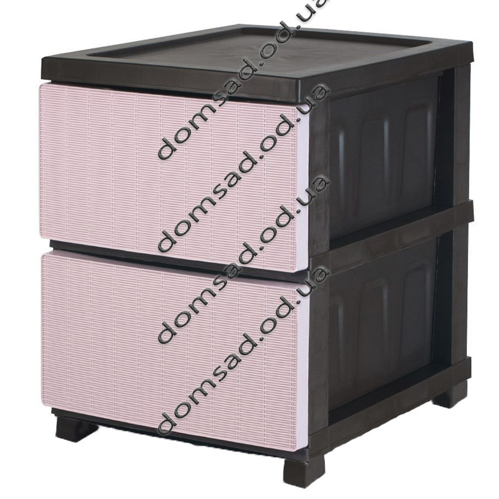 Комод пластиковий "Ротанг" 2 яруси 46*43*34см, R-Plastic, рожевий Одеса - фото 1