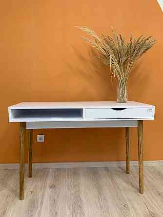 Письмовий стіл LION Сканді-1 Німфея Альба (білий)/Дуб Артизан (стільниця) (LION-041394) ТОП Львів