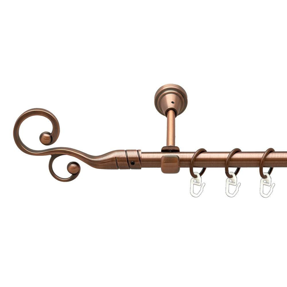 Карниз Orvit Флорес металевий однорядний відкритий гладка труба кільце металеве Мідь 16 мм 160 см Львов - изображение 1