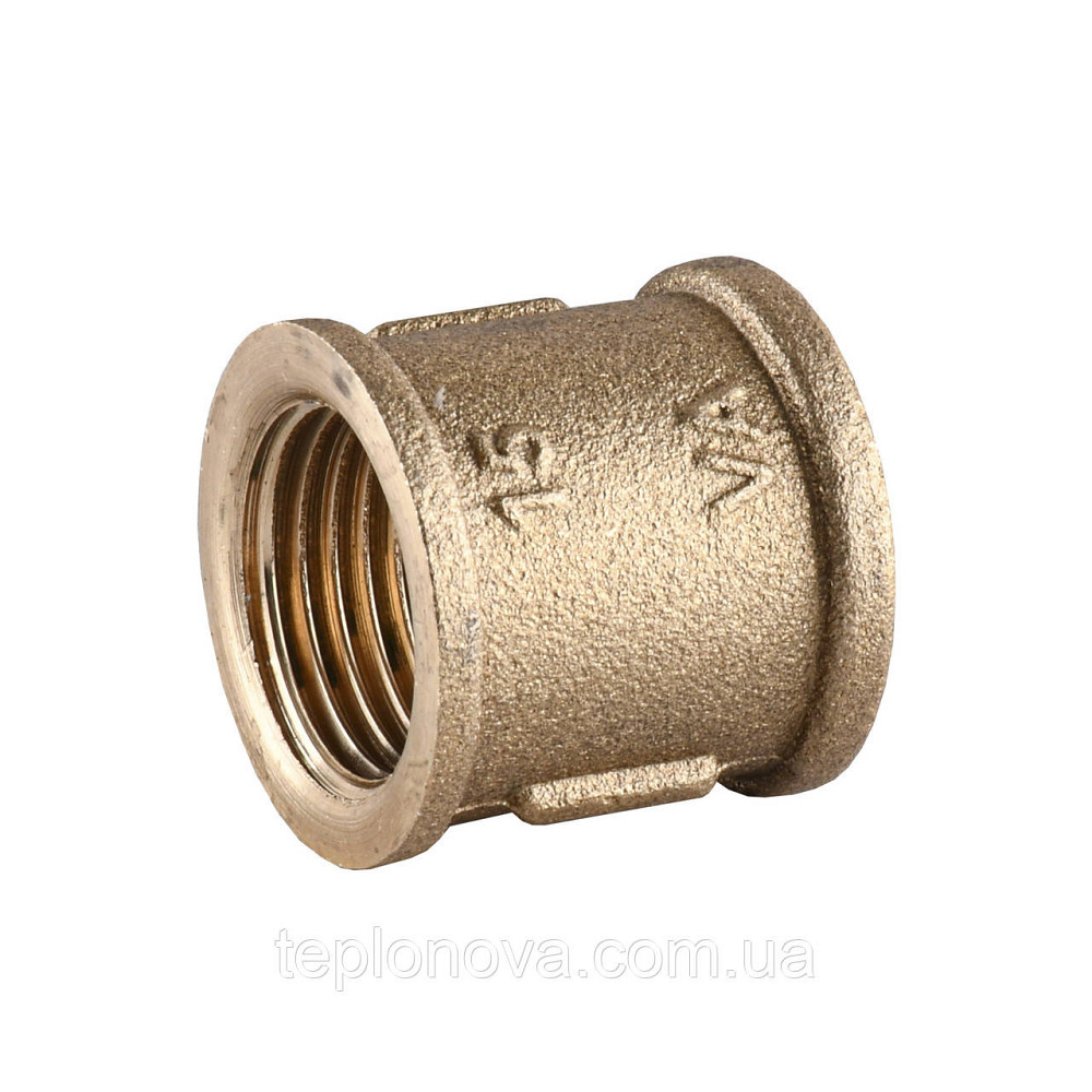 Муфта латунная 1/2″ВР х 1/2″ВР штампованная А0305А VA Черновцы - изображение 2