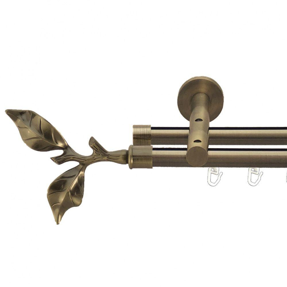 Карниз Orvit Листок Троянди металевий дворядний реверсивний профільна труба  Антик 19\19 мм 400 см (7219359) Львів - фото 1