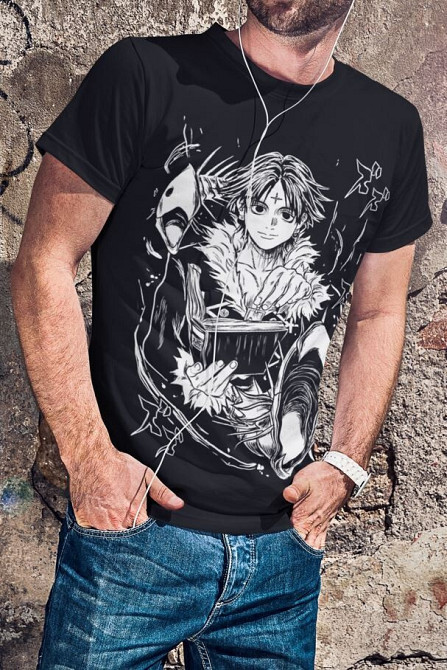 Футболка мужская аниме Охотник × Охотник оверсайз (S/M/L) Черний AnimeJ0980 Днепр - изображение 6