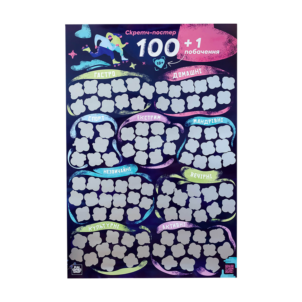 Скретч постер "100+1 побачення" FGS65 українською мовою Вінниця - фото 1