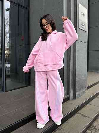 Женский теплый костюм двойка с лампасами из турецкого флиса Одесса