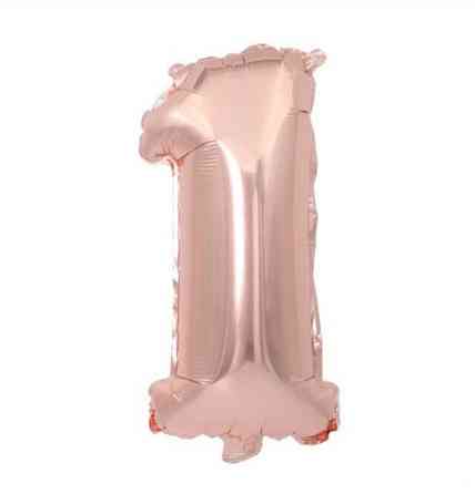 Кулька цифра 1 фольгована 32 дюйма рожеве золото Київ