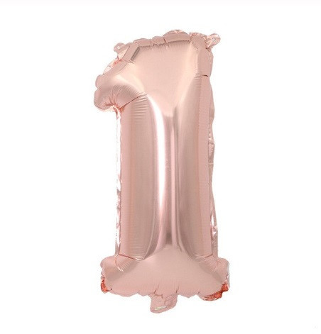 Кулька цифра 1 фольгована 32 дюйма рожеве золото Київ - фото 1