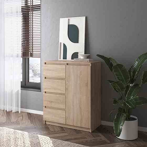 Комод VAYS, сучасний, з полицями, 4 шухляди, без ручок R-32 Дуб Сонома Львів