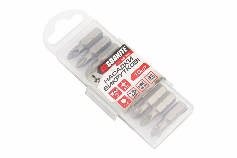 Біта PZ2 25мм 1/4" S2 10шт 10-92-251 Київ - фото 2