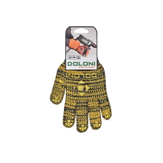 Рукавички 4242 трикотаж з малюнком ПВХ клас 10 жовтий Рябушка ДКГ Житомир - изображение 2