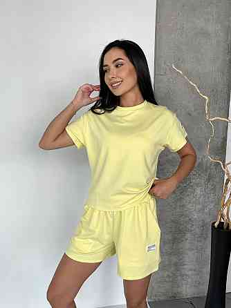 Жіночий літній прогулянковий костюм двійка: футболка і шорти двонитка Одеса