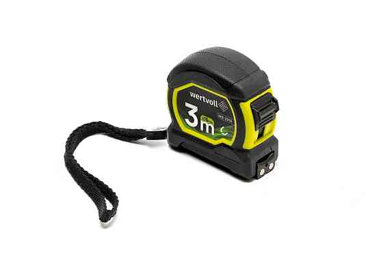 WERTVOLL Рулетка WERTVOLL 3 м×16 мм з магнітами фіксатор полотна покриття TPR нейлонове покритт Київ