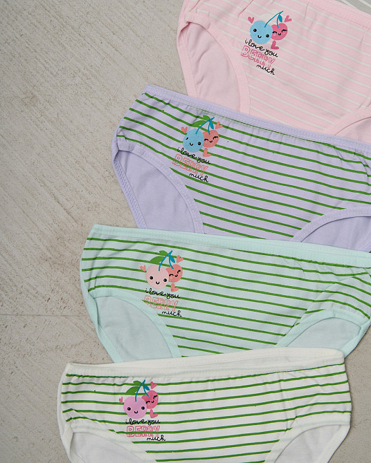 Дитячі трусики на дівчинку в смужку — Вишеньки 5 шт Nicoletta 116725 4-5 Київ - фото 2