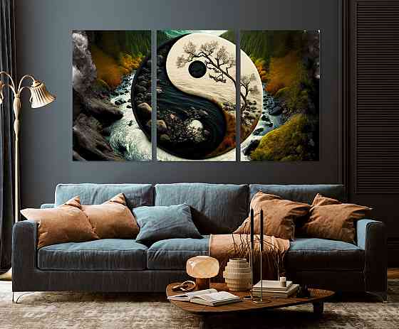 Модульна картина у вітальню/ спальню   Інь-Янь      ART-114_3A Київ