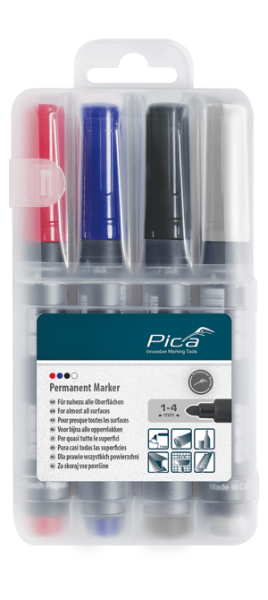 Набір маркерів 4шт PICA (червоний/синій/чорний/білий) Одеса - фото 1