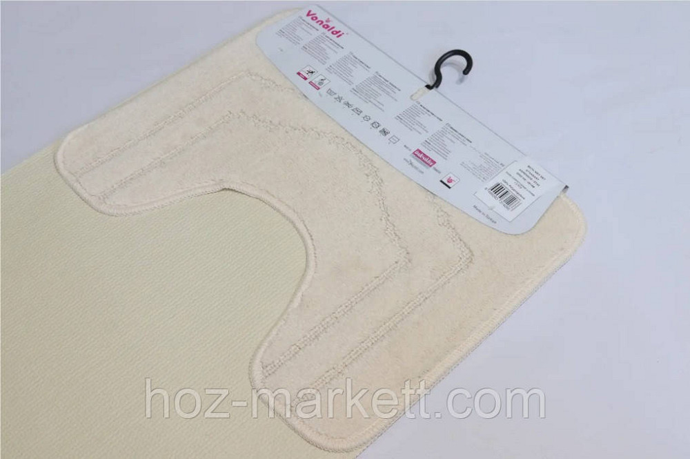 Килимки для ванної та туалету бежевий виробництва Туреччина 80 х 50 см Харків - фото 3