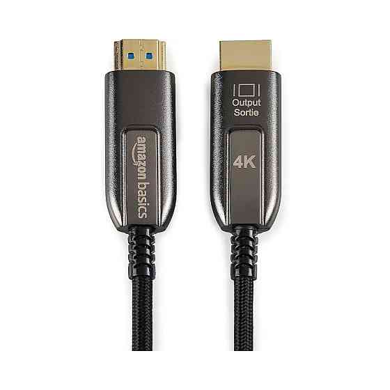Кабель HDMI шнур волоконно-оптичний плетений 10 м 4K 60 Гц 18 Гбіт/с Ethernet ARC чорний сумісний з телевізором і приставкою Київ