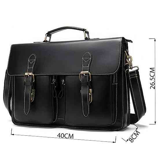 Портфель мужской из кожи на плечо Vintage 14878 Черный Киев