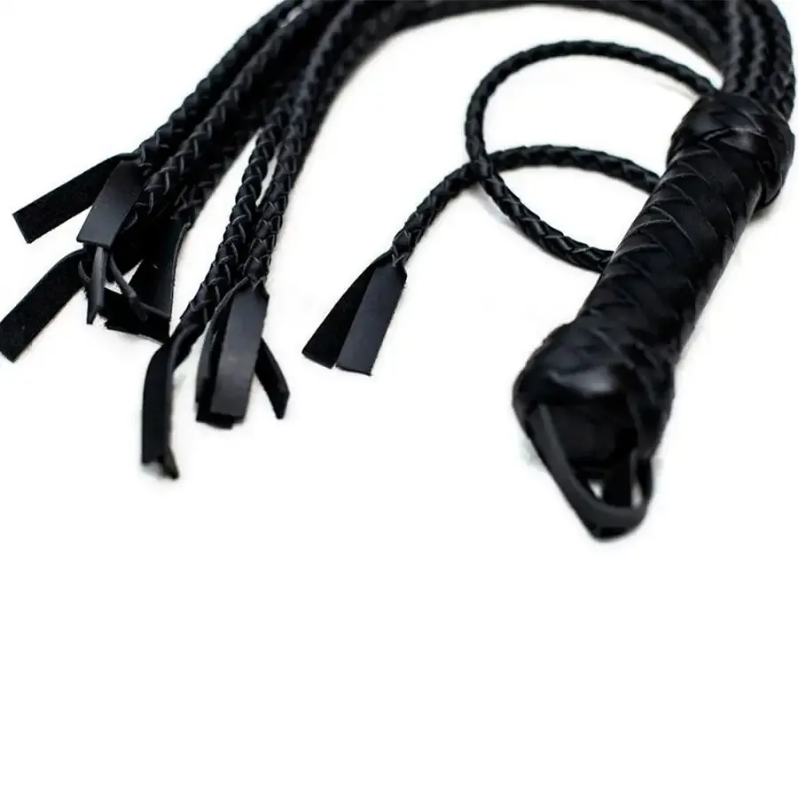 Флогер Кішка, 9 плетених хвостів по 50 см, колір чорний Львів - фото 4