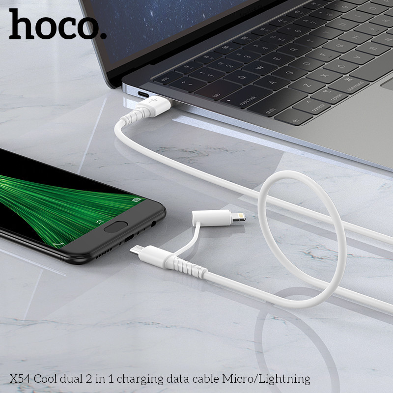 Кабель HOCO Combo Micro USB/Lightning X54 White Киев - изображение 3