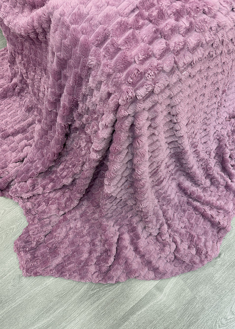 Плед-покривало 210х210 см (+-5см) Соти Ліловий (87-208) Київ - фото 7