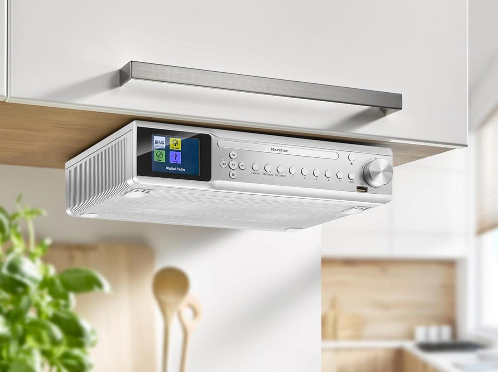 Радіо Karcher RA 2060D-S сріблясте DAB+ FM Bluetooth CD MP3 USB 30 станцій будильник таймер 2.4" дисплей кухонна радіо з Київ - фото 5