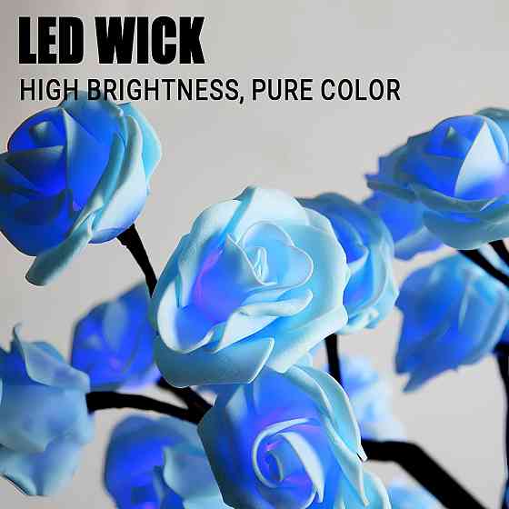 Дерево із троянд RESTEQ. Дерево нічник з троянди. Світлодіодна настільна лампа з трояндами, USB. LED нічник Київ