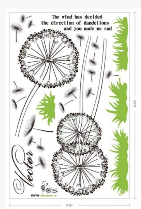 Наклейка интерьерная для декора Одуванчики Киев - изображение 7