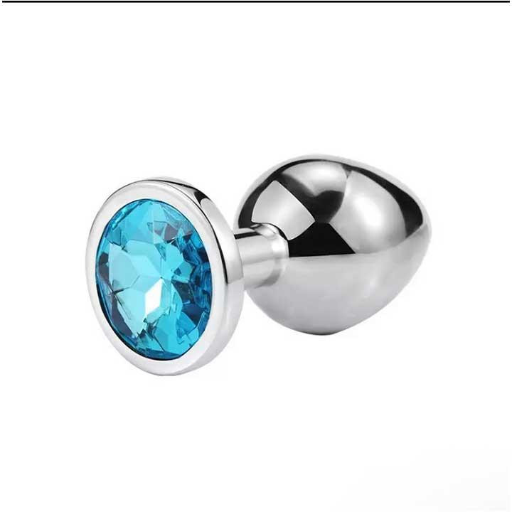 Сталева анальна пробка з кристалом - 2.7*7 см - Анальні іграшки Вінниця - фото 4