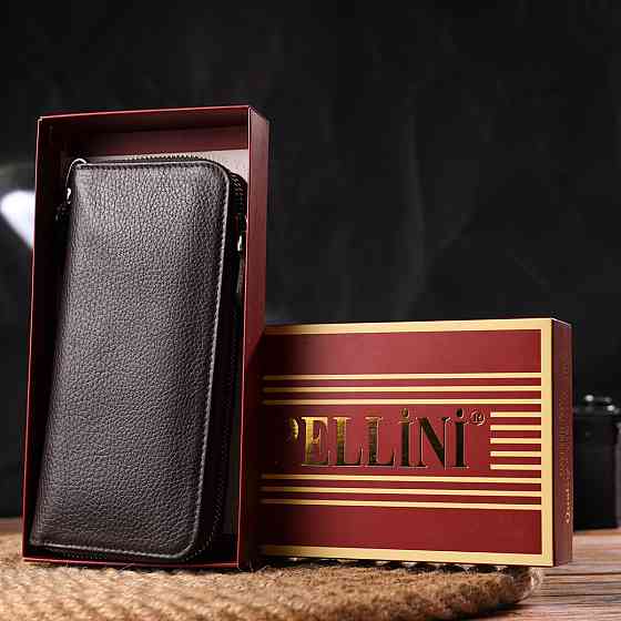 Практичный кошелек для женщин из натуральной зернистой кожи CANPELLINI 21617 Коричневый Киев