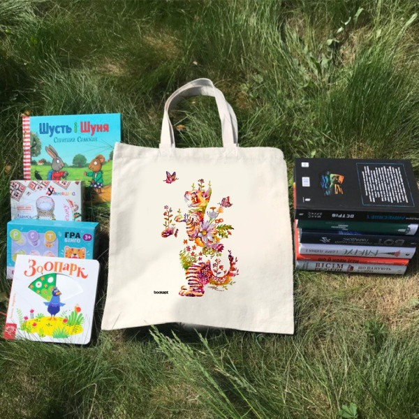 Екошопер BookOpt BK4050 Грайливий кіт з метеликом бежевий Луцьк - фото 4