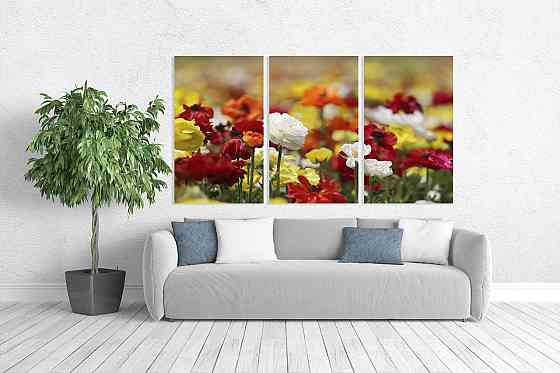 Модульна картина у вітальню/ спальню   Квіти в полі    ART-016_3A Київ