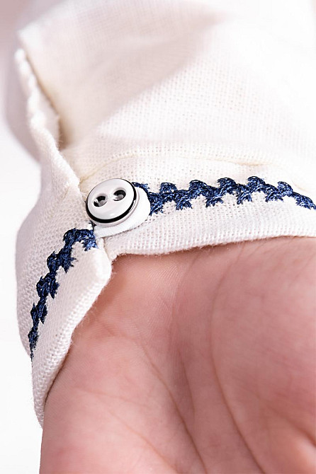 Вишиванка для хлопчиків,молочна,льон, розміри на ріст топ Київ - фото 4