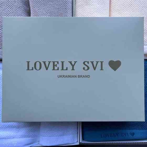 Набор 2 жаккардовых полотенца в коробке Lovely Svi 70 х 140 см и 50 х 90 см Синий (130226) Киев