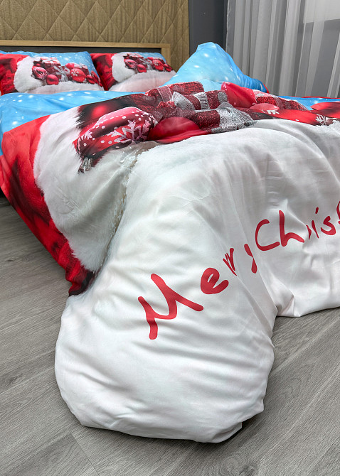 Комплект постельного белья Фланель, Евро 200х220 с Рождественским (Новогодним) принтом (88-203) Киев - изображение 8