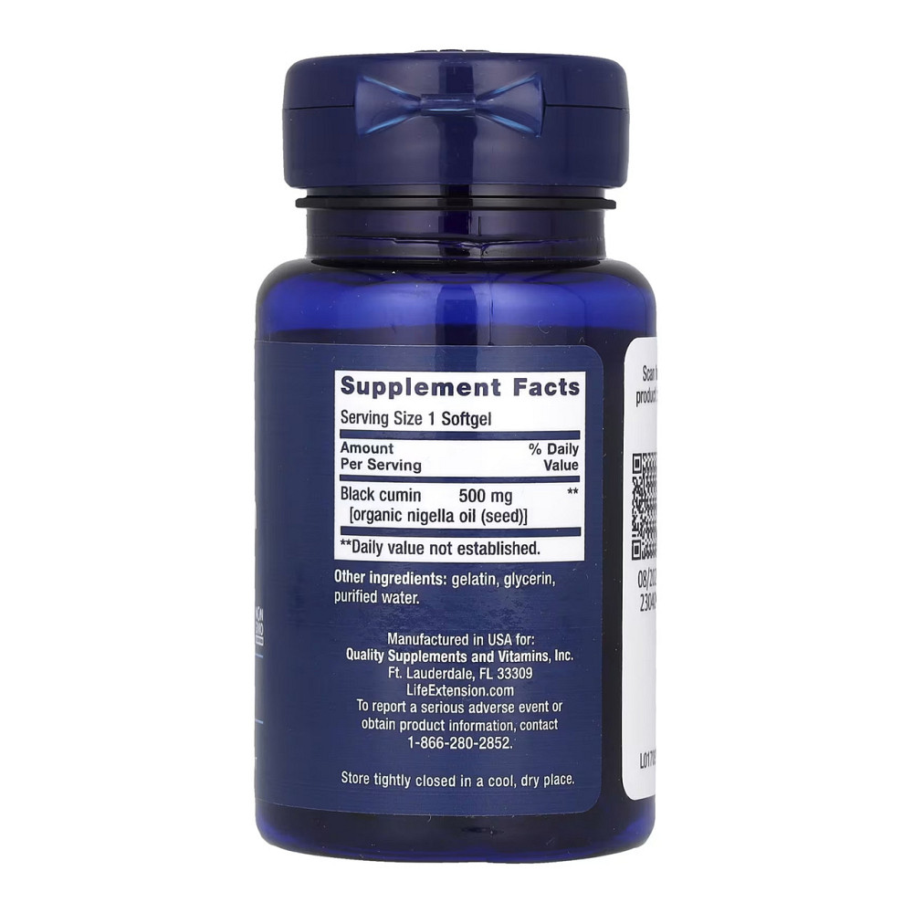 Чорний кмін life extension Black Cumin Seed Oil  60 softgels Київ - фото 2