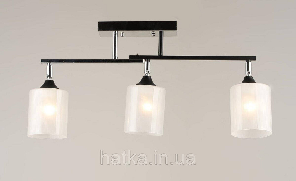 Люстра потолочная на 3 плафона VALESO K2321/3 черный+хром E27 Киев - изображение 1