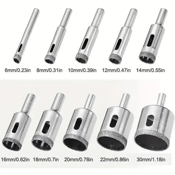 Набір алмазних коронок для скла та кераміки 15 шт Київ