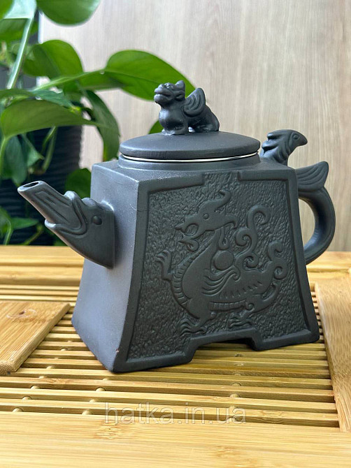 Чайник заварювальний ісинська глина 650 мл "Дракоша" темний Т2579-1 Київ - фото 1