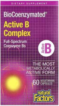Активний комплекс вітамінів B Natural Factors BioCoenzymated Active B Complex 60 капсул Київ