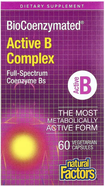 Активний комплекс вітамінів B Natural Factors BioCoenzymated Active B Complex 60 капсул Київ - фото 1